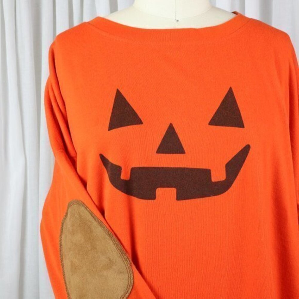 Leo Rosi Pumpkin Top Halloween Jack O Lantern Shirt Size L Pullover Tee Large